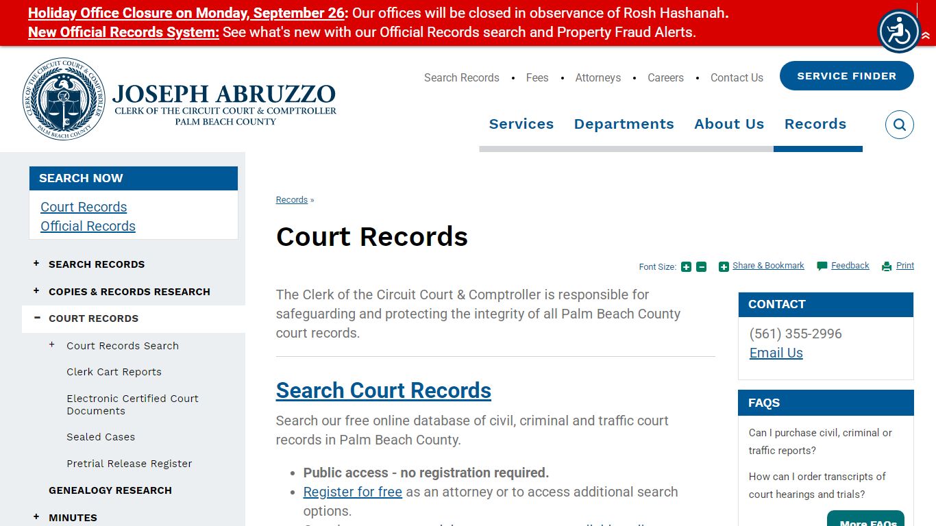 Court Records | Clerk of the Circuit Court & Comptroller, Palm Beach County